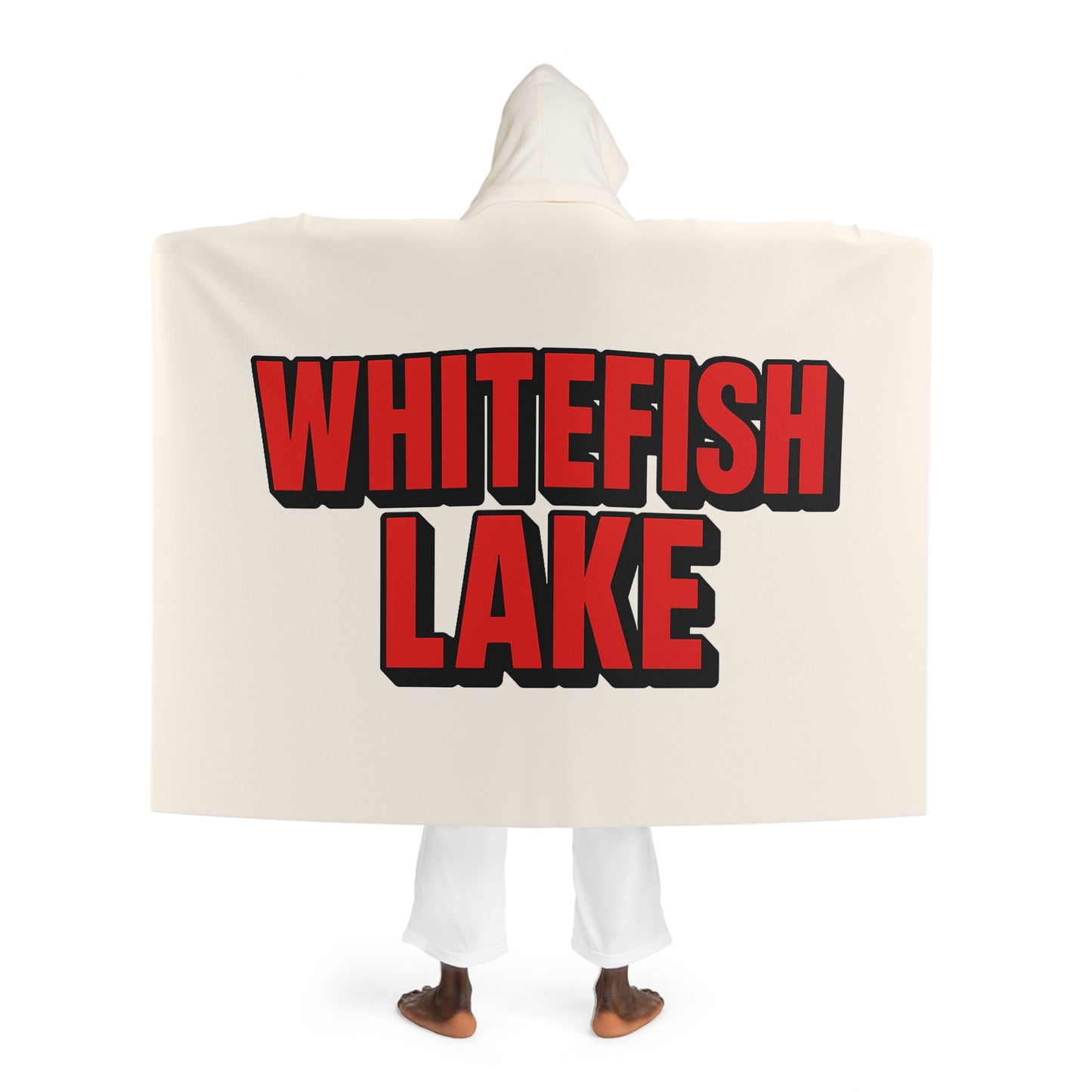 Whitefish Lake Cozy Hooded Sherpa Fleece Blanket - Perfect for Chilly Evenings, Movie Nights, Cozy Home Décor, Gifts for Her, Winter Snuggles