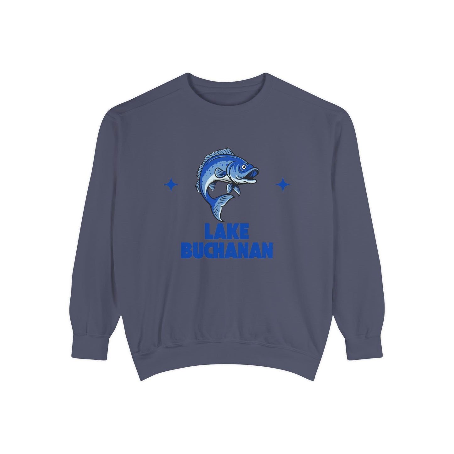 Lake Buchanan Fish Design Unisex Sweatshirt | Cozy Fishing Apparel, Casual Wear, Gift for Anglers, Lake Day Outfit, Nature Lovers Sweatshirt