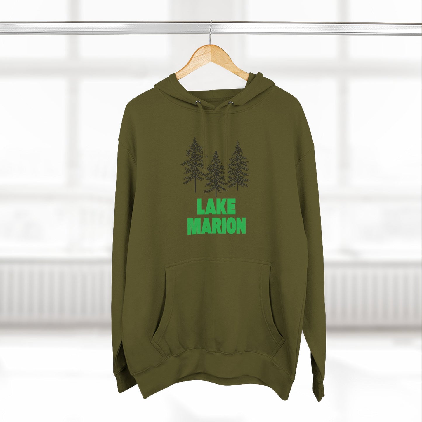 Lake Marion Fleece Hoodie, Cozy Sweatshirt, Outdoor Adventure Wear, Unique Gift for Lake Lovers, Perfect for Fall and Winter