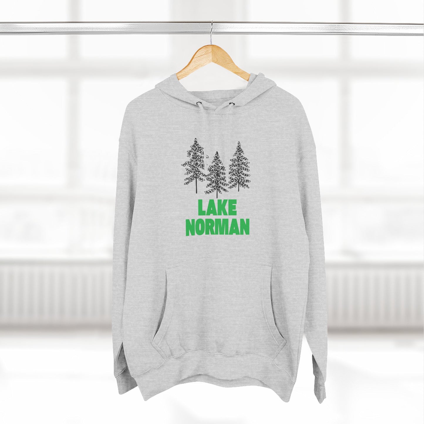Lake Norman Fleece Hoodie, Cozy Sweatshirt, Outdoor Adventure Wear, Unique Gift for Lake Lovers, Perfect for Fall and Winter
