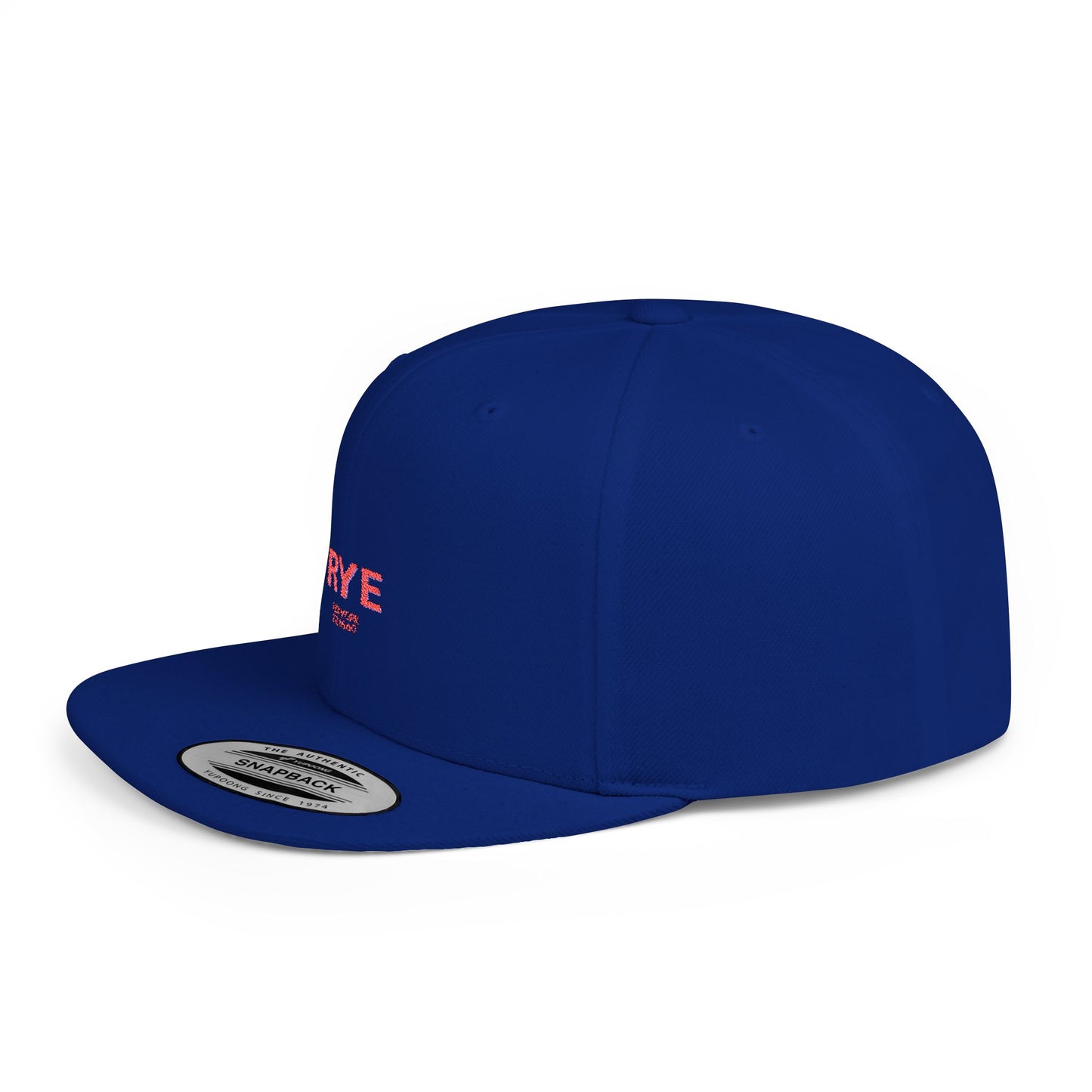 Rye Stylish Flat Bill Snapback Hat with Design, Perfect for Casual Outings, Streetwear, Gifts, Festivals, Everyday Wear