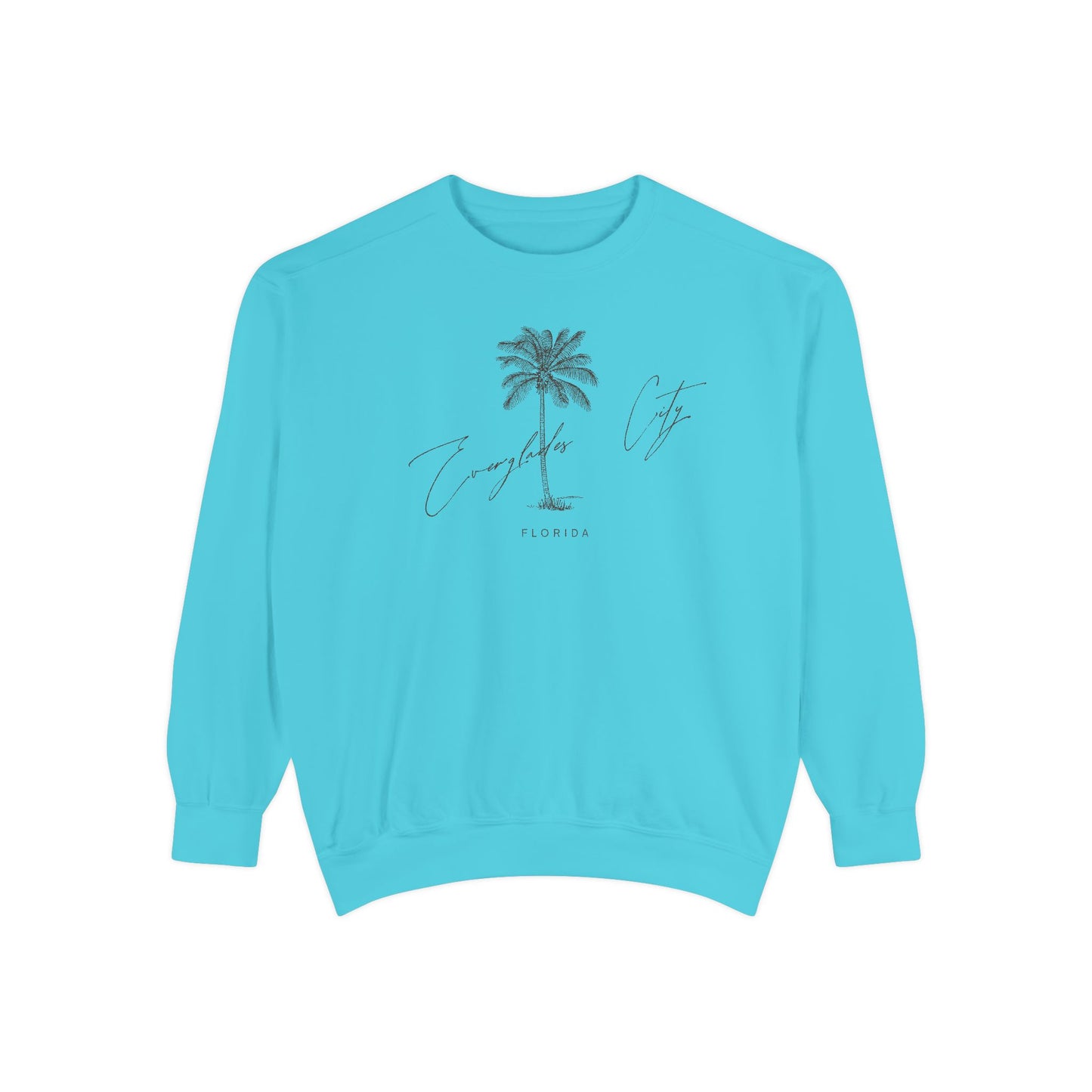 Everglades City Chill Vibes Sweatshirt - Unisex Garment-Dyed Style, Perfect for Lounging