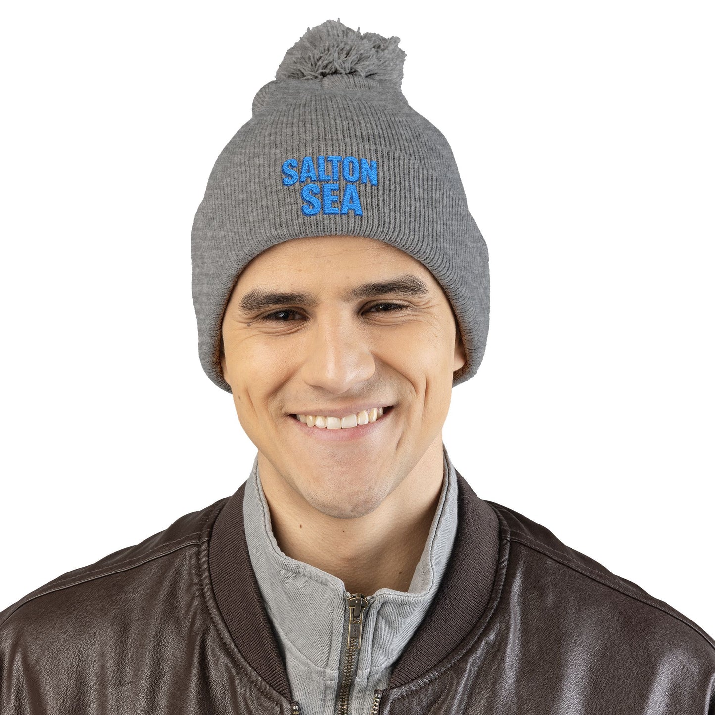 Salton Sea Pom-Pom Knit Cap (Embroidery)
