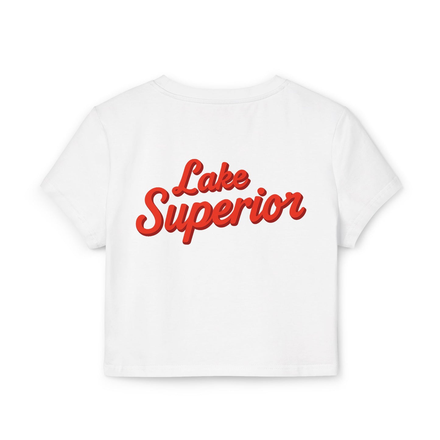 Lake Superior Women's Baby Tee - Vintage Style, Lake Lover Shirt, Summer Outfit, Nature Lover Gift, Travel-Inspired Top