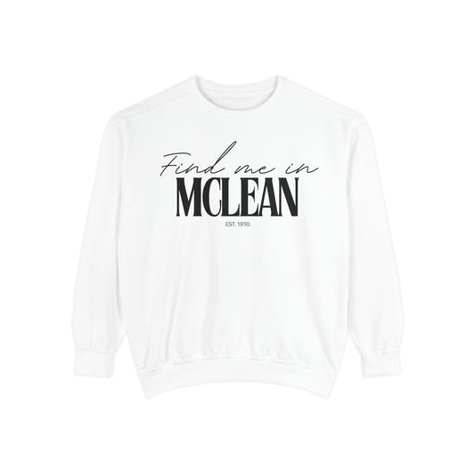 McLean Cozy Sweatshirt, Unisex Garment-Dyed Crew, Casual Wear, Gift for Friends, Fall Fashion, Lounge Style