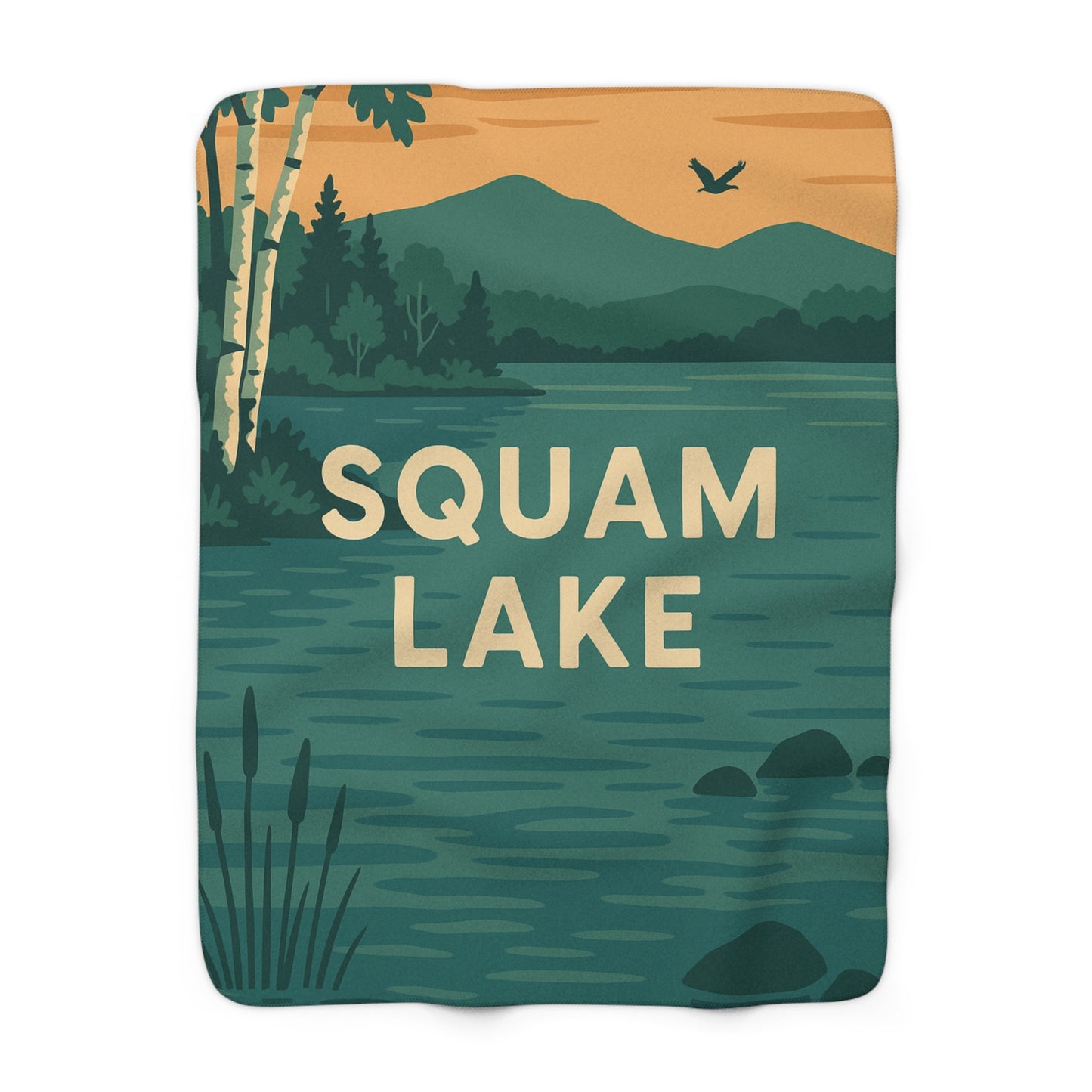 Squam Lake Sherpa Fleece Blanket