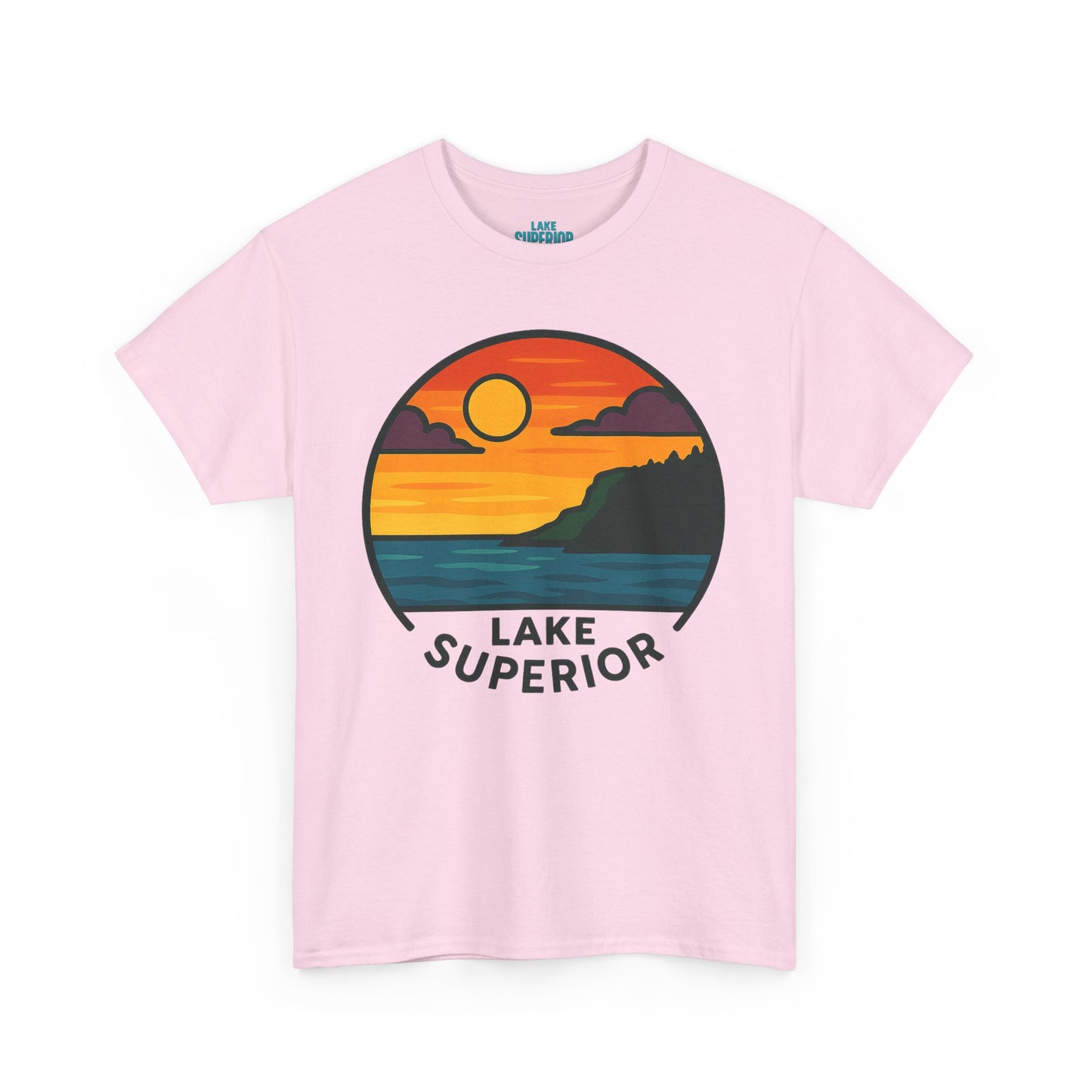 Lake Superior Graphic Tee | Unisex Heavy Cotton T-Shirt, Nature Lover Gift, Lake Adventure Shirt, Outdoor Apparel, Vintage Lake Design
