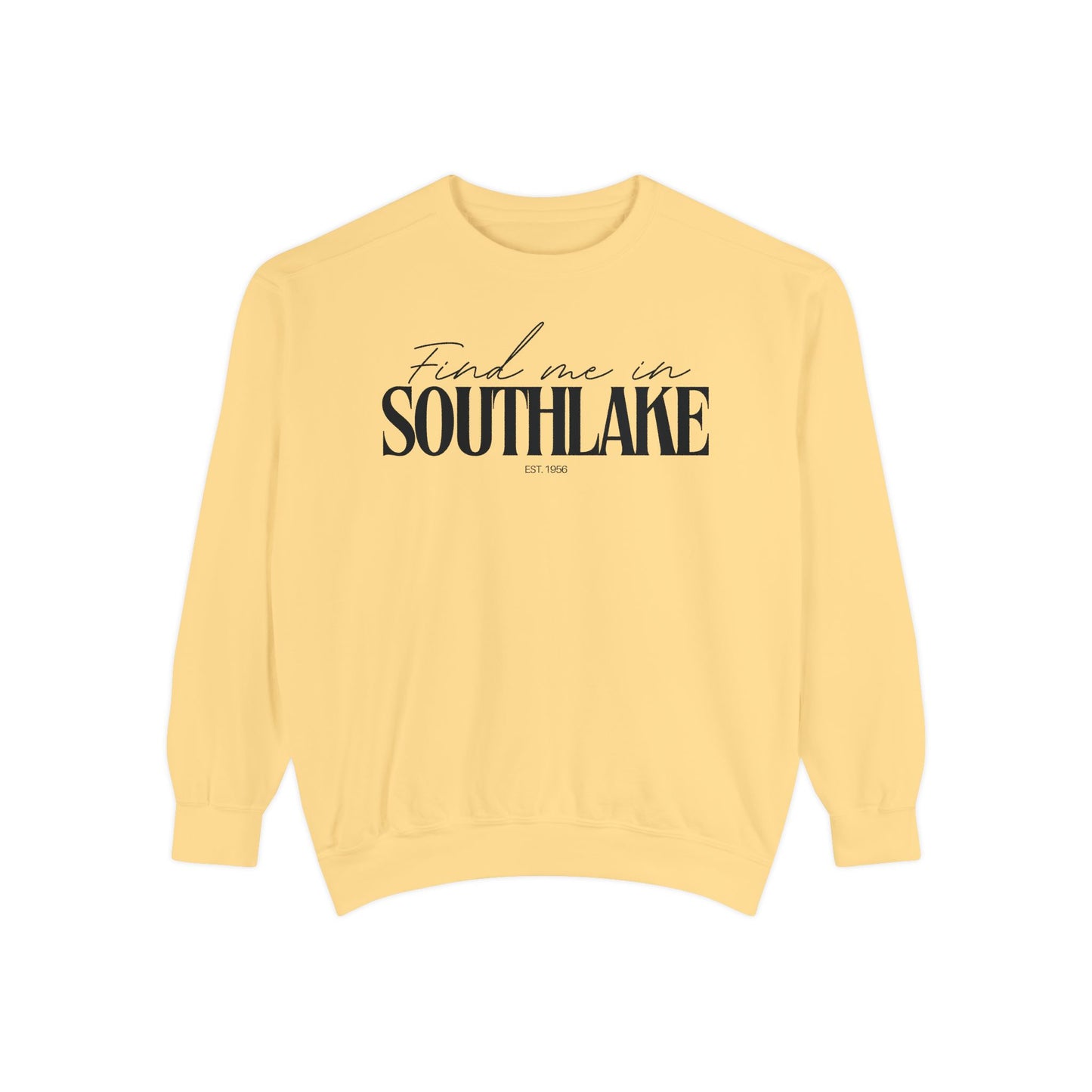 Southlake Cozy Sweatshirt, Unisex Garment-Dyed Crew, Casual Wear, Gift for Friends, Fall Fashion, Lounge Style