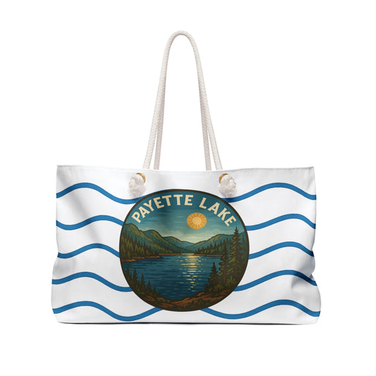 Payette Lake Weekender Bag White | Travel Tote, Beach Bag, Vacation Essentials, Escape Bag, Lake Life Carryall