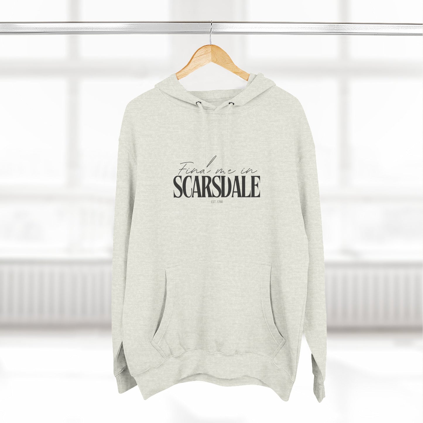 Scarsdale Stylish Three-Panel Fleece Hoodie for Everyday Comfort, Personalized Gift, Casual Wear, Unisex Hoodie, Cozy Fashion