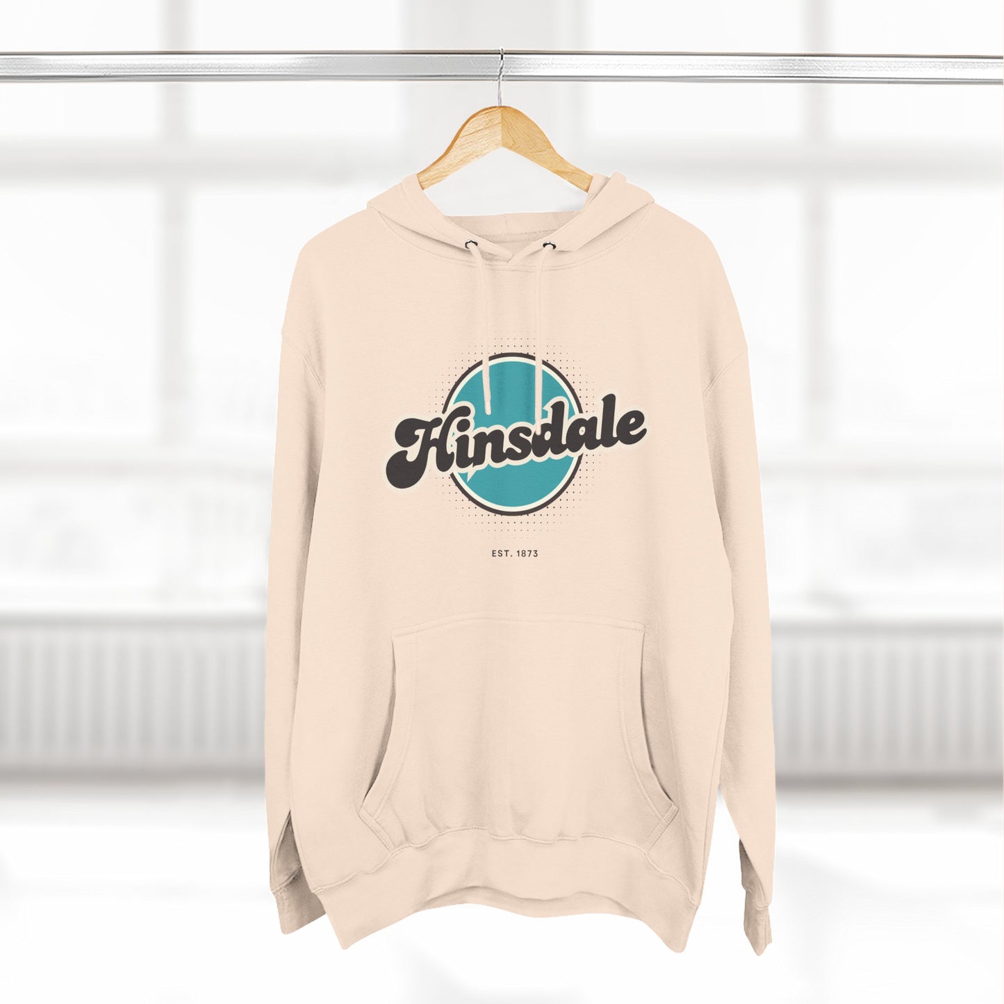 Hinsdale Retro Vibe Hoodie for Casual Days, Streetwear, Unisex Gift, Cozy Layering Apparel