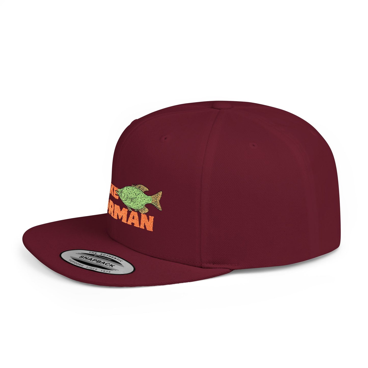 Lake Norman Fish Flat Bill Snapback Hat, Fishing Cap, Outdoor Gear, Lake House Gift, Summer Accessories, Stylish Headwear