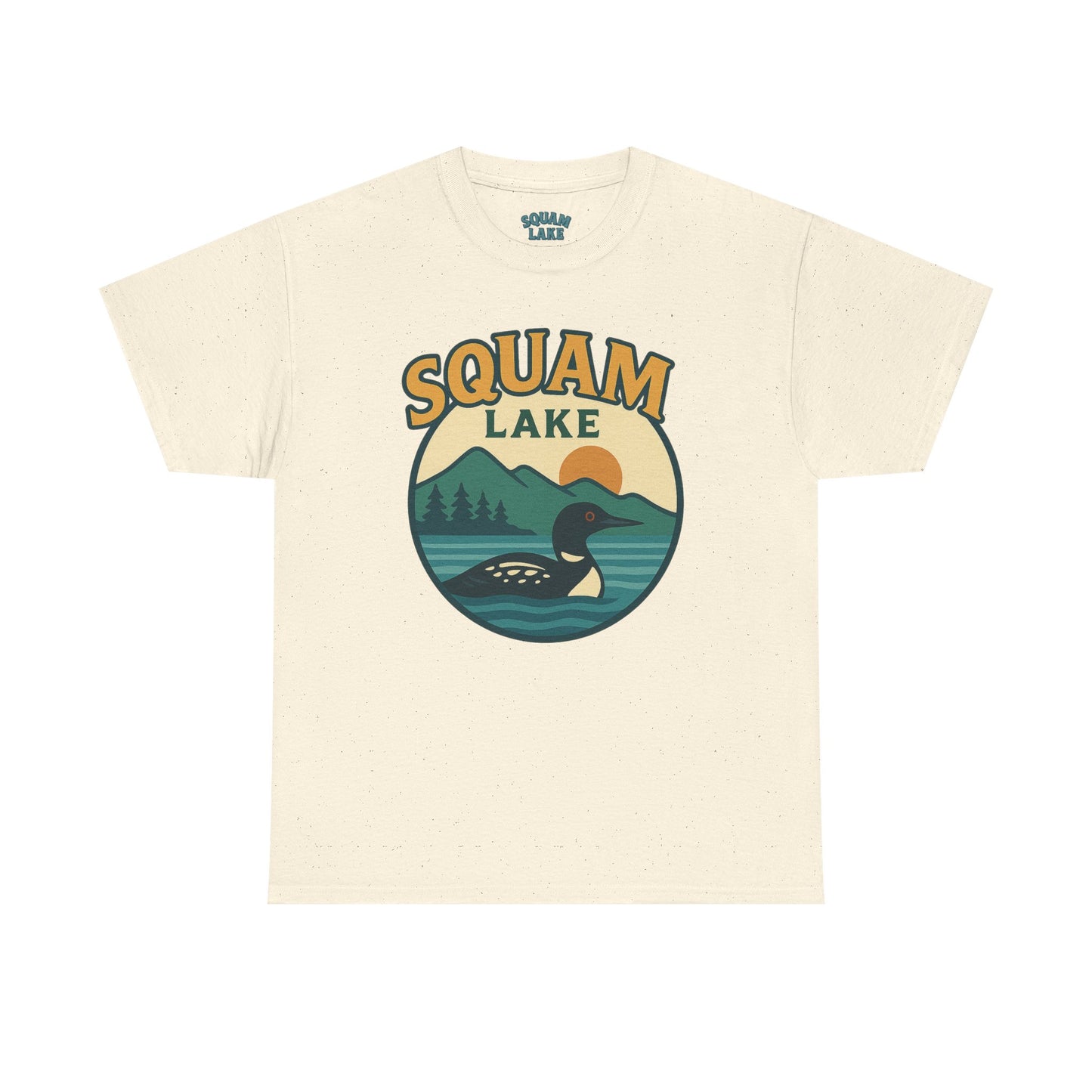 Squam Lake Graphic Tee | Unisex Heavy Cotton T-Shirt, Nature Lover Gift, Lake Adventure Shirt, Outdoor Apparel, Vintage Lake Design