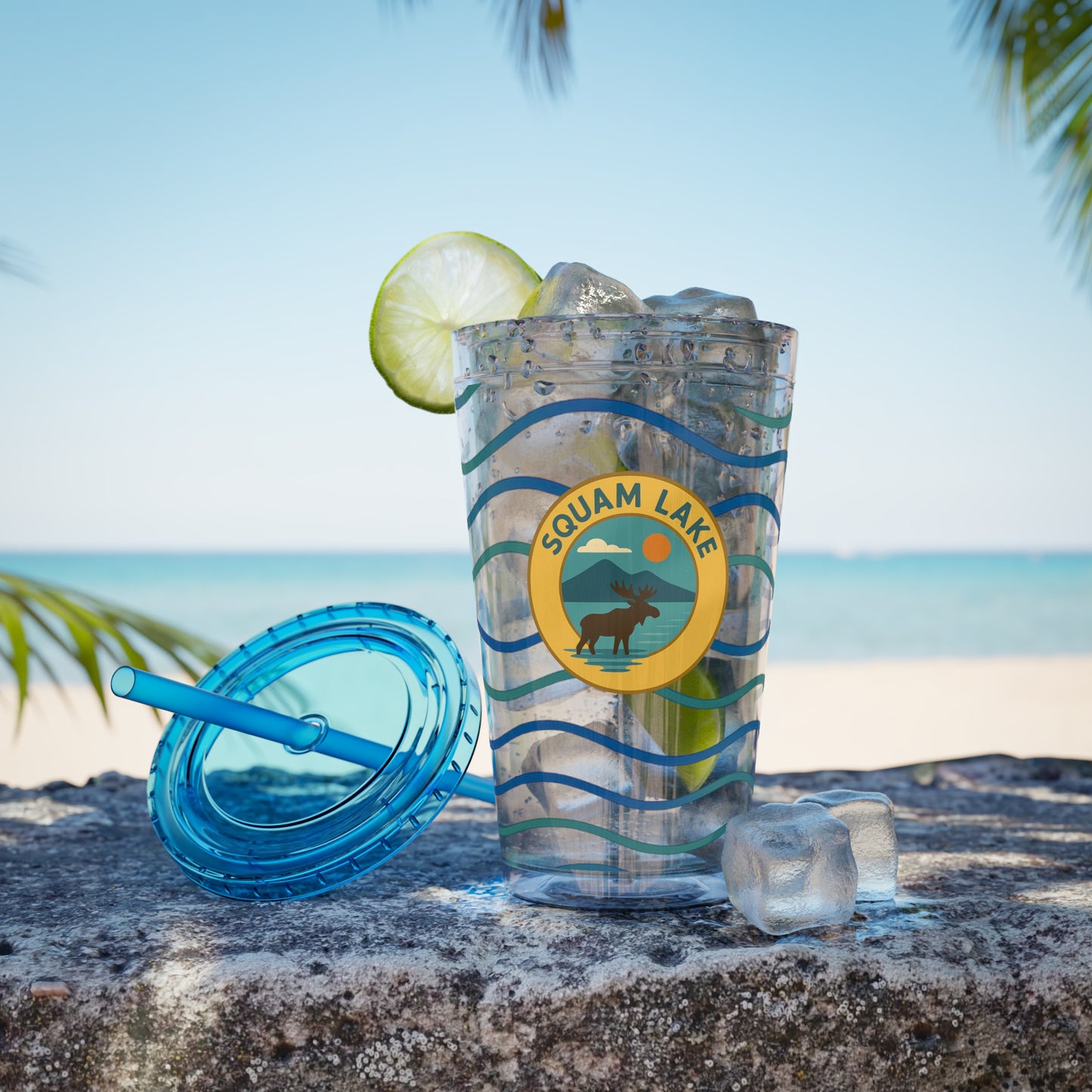 Sunsplash Tumbler, 16oz Clear Drink Cup for Outdoor Adventures, Customizable Travel Mug, Perfect for Summer Fun, Eco-Friendly Beverage [...]