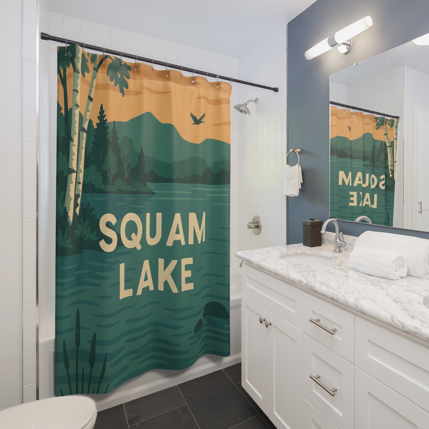 Squam Lake Shower Curtains
