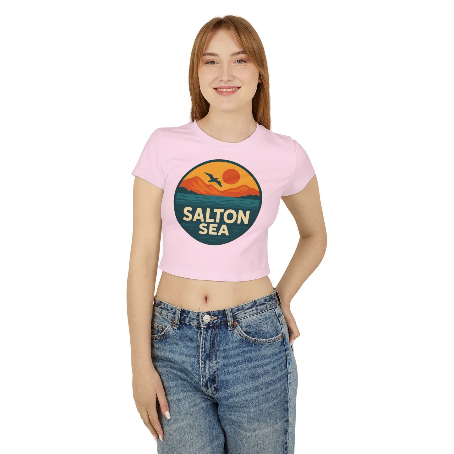 Salton Sea Women's Baby Tee - Vintage Style, Lake Lover Shirt, Summer Outfit, Nature Lover Gift, Travel-Inspired Top