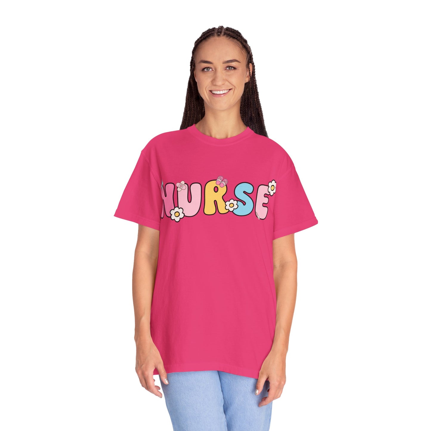 Playful Nurse T-Shirt - Fun Gift for Healthcare Workers, Floral Design, Birthday Present, Nurse Appreciation Week, Casual Wear