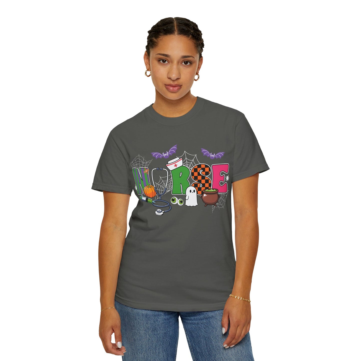 Halloween Nurse T-Shirt, Cute Nurse Shirt, Unisex Halloween Tee, Gift for Nurses, Spooky Nursing Apparel, Funny Healthcare Shirt