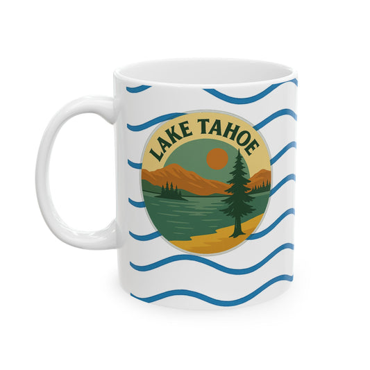 Lake Tahoe Serene Sunrise Ceramic Mug - Perfect for Coffee Lovers, Gift for Nature Enthusiasts, Beach Lover's Delight, Ocean Vibes, Relaxation