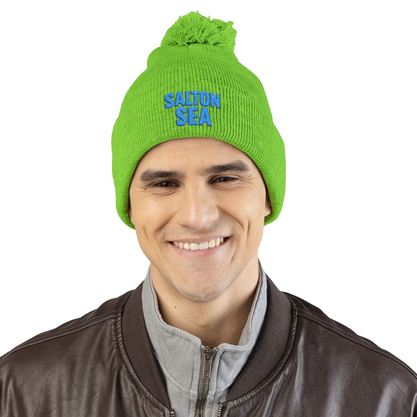 Salton Sea Pom-Pom Knit Cap (Embroidery)