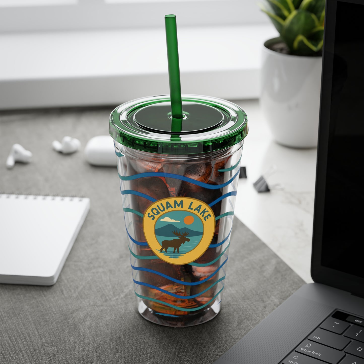 Sunsplash Tumbler, 16oz Clear Drink Cup for Outdoor Adventures, Customizable Travel Mug, Perfect for Summer Fun, Eco-Friendly Beverage [...]