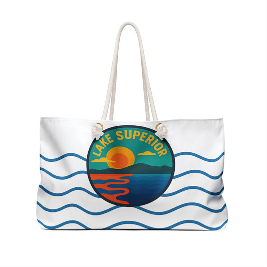 Lake Superior Weekender Bag White
