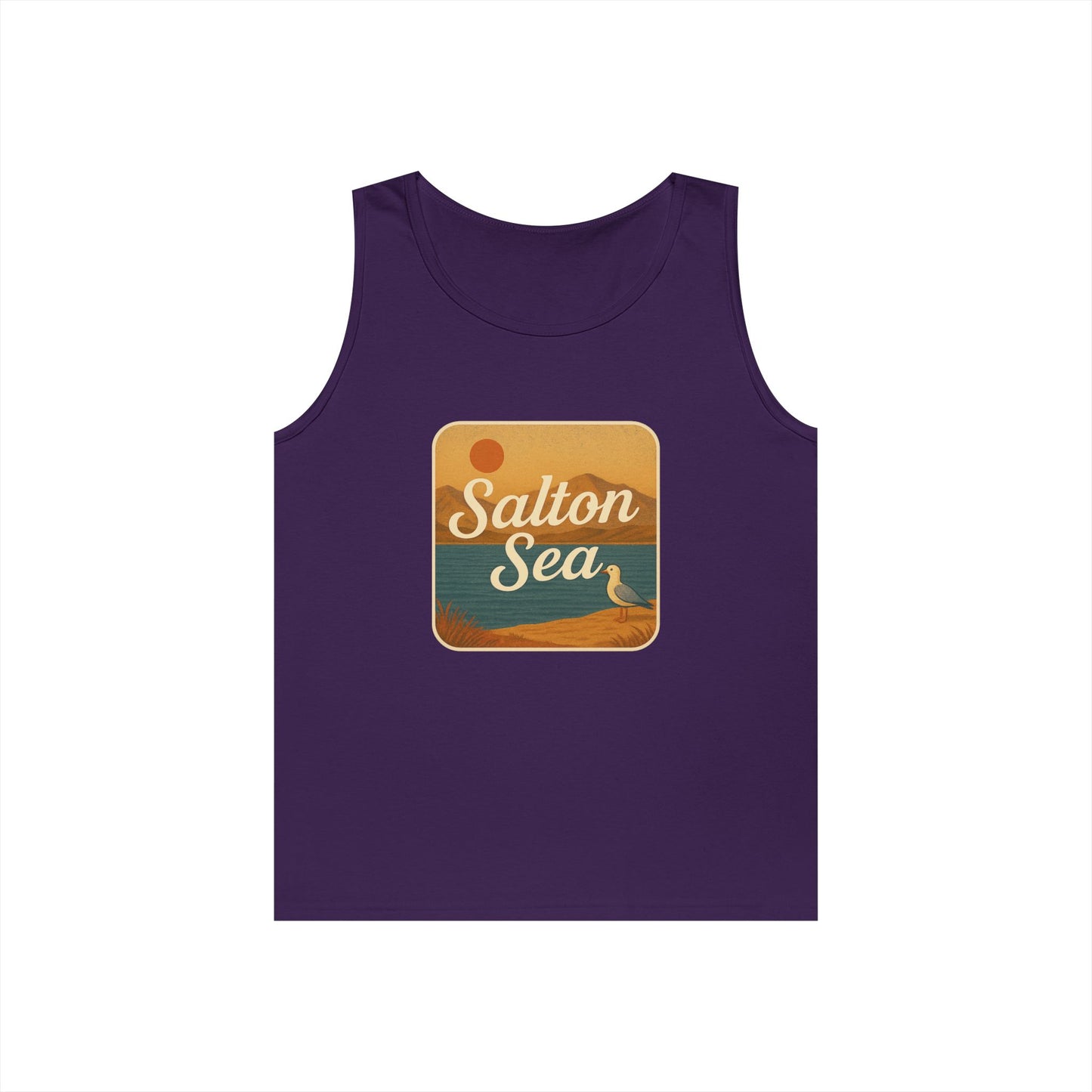 Salton Sea Vintage Unisex Heavy Cotton Tank Top, Summer Shirt, Lake Apparel, Outdoor Activity, Gift for Nature Lovers