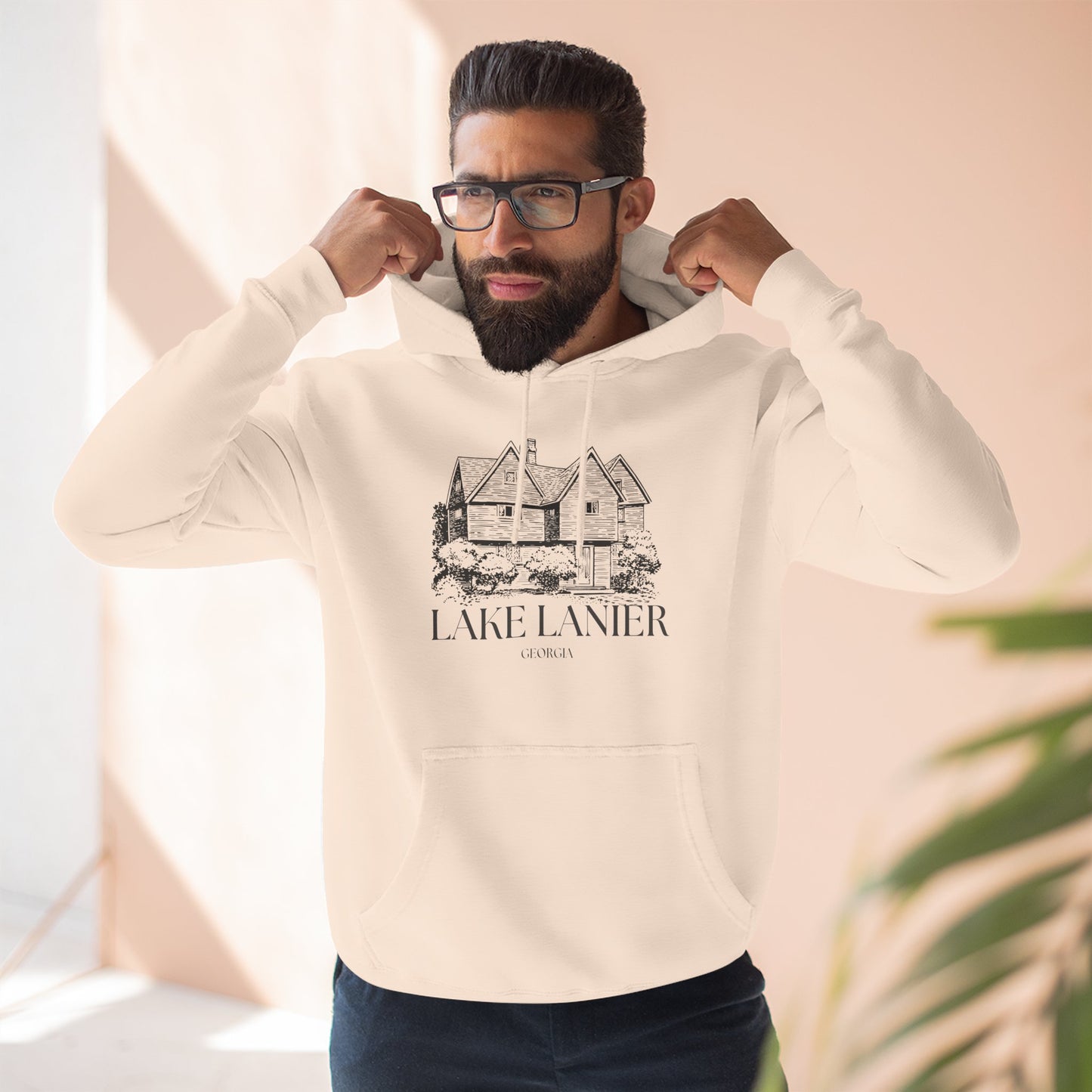Cozy Lake Lanier Fleece Hoodie - Perfect for Relaxing, Outdoor Adventures, Gifts for Nature Lovers, Fall and Winter Apparel