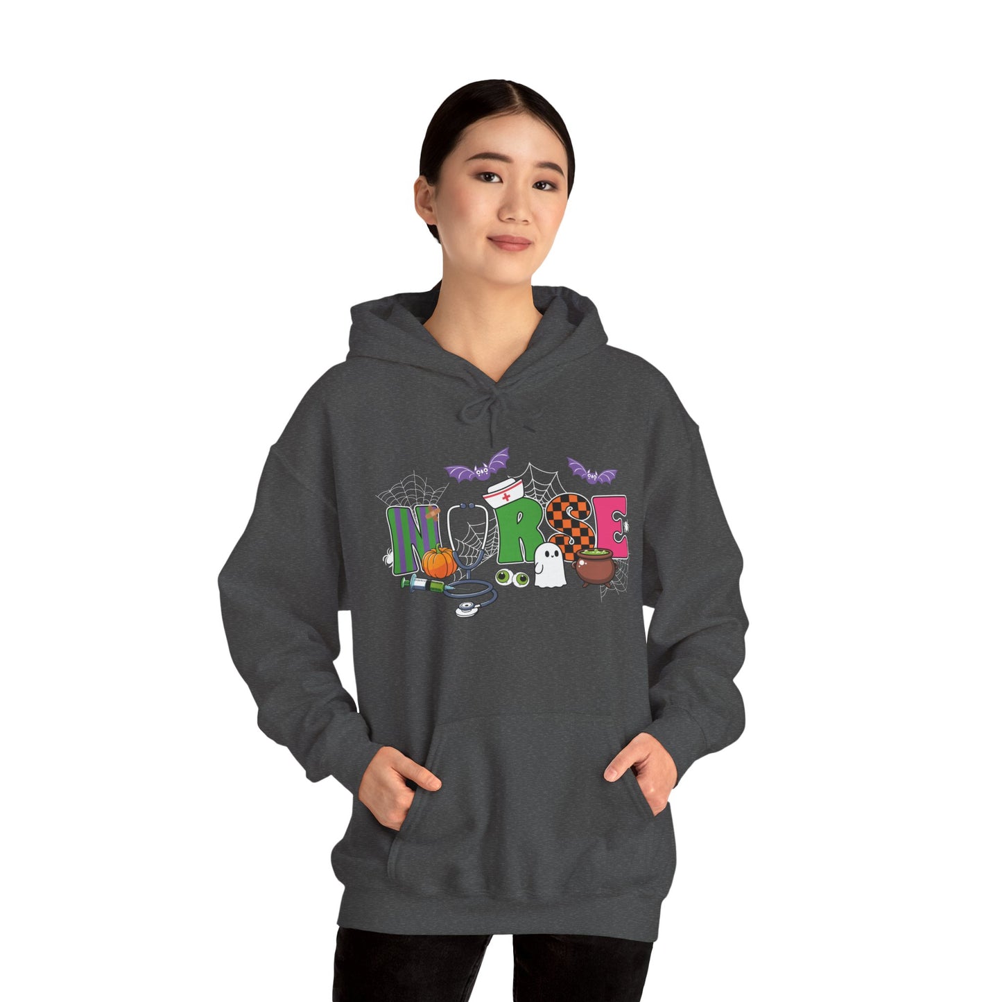 Nurse Whimsical Halloween Hooded Sweatshirt, Fall Fashion, Cozy Sweater Gift, Unisex Hoodie, Halloween Apparel