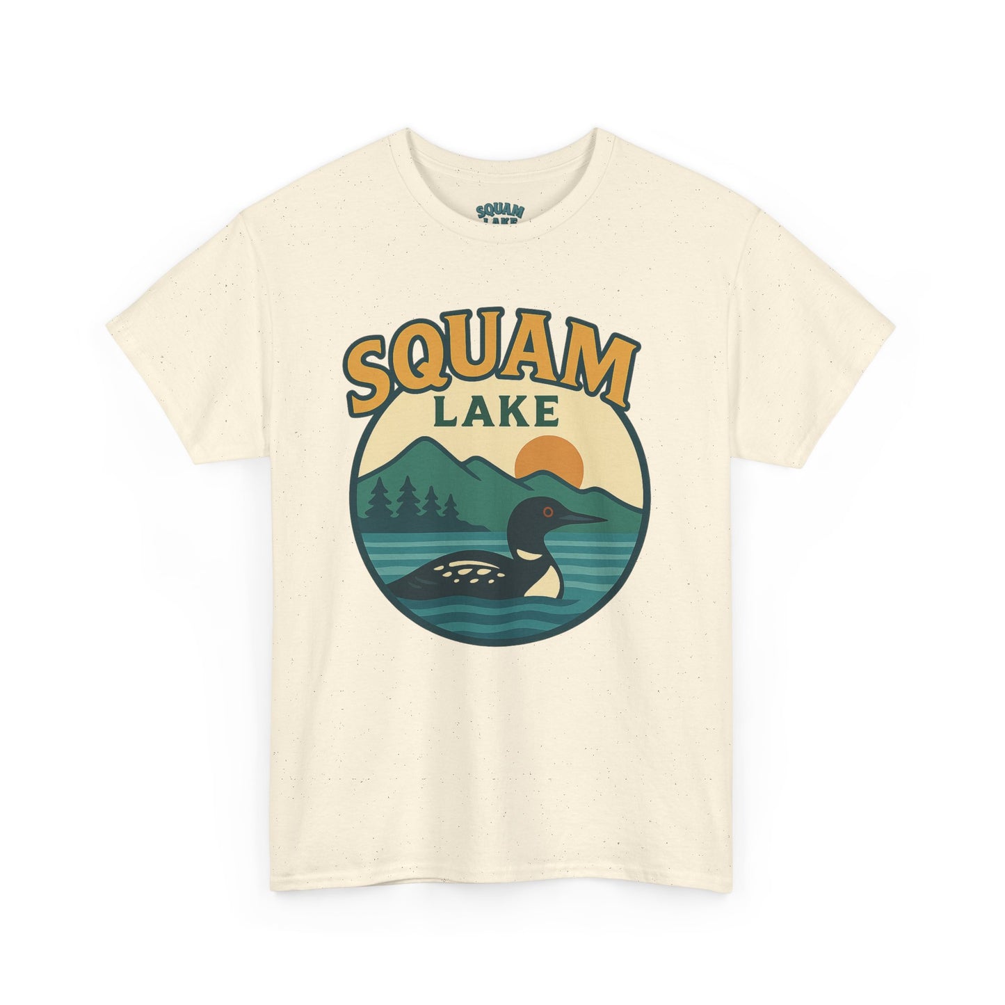 Squam Lake Graphic Tee | Unisex Heavy Cotton T-Shirt, Nature Lover Gift, Lake Adventure Shirt, Outdoor Apparel, Vintage Lake Design