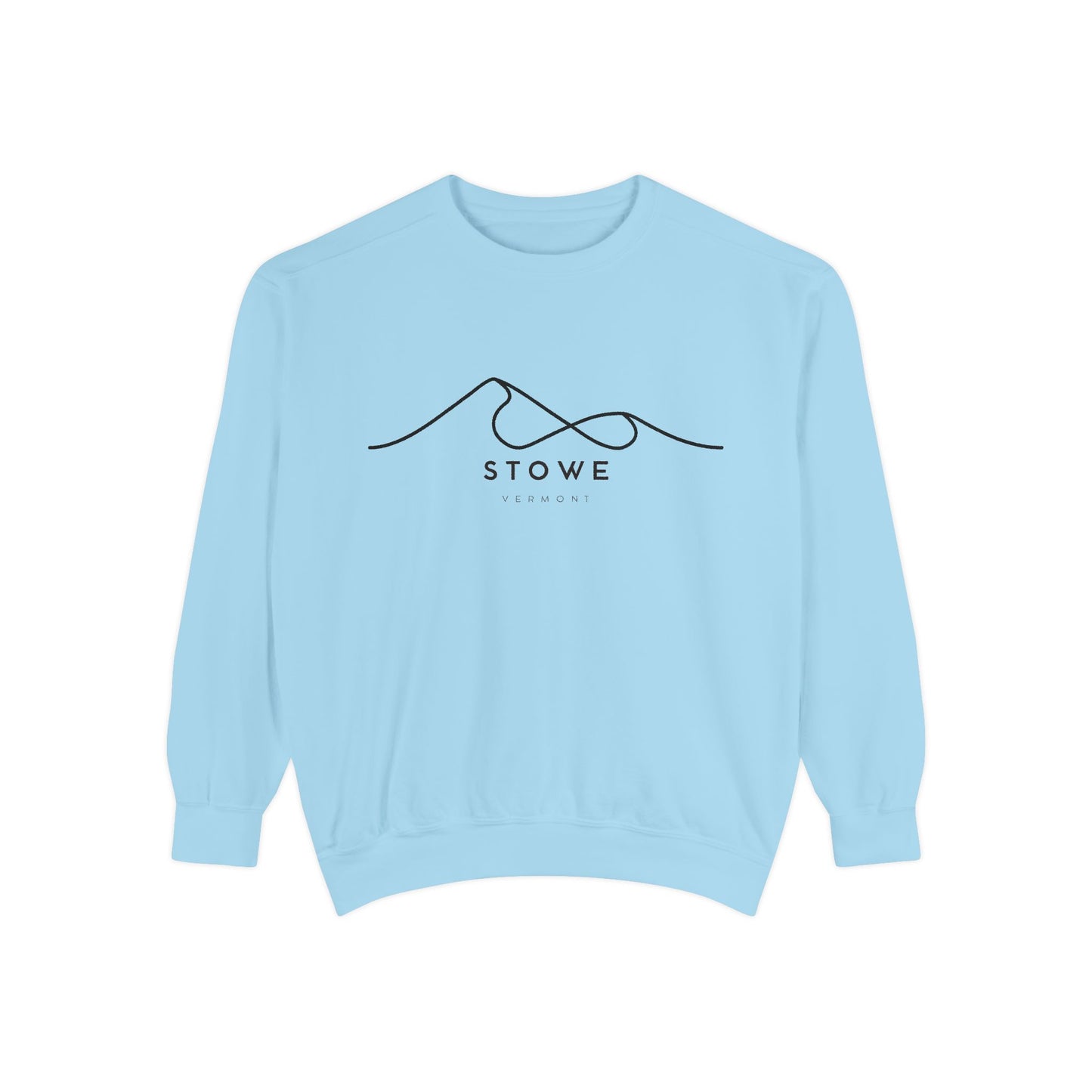 Stowe Chill Vibes Sweatshirt - Unisex Garment-Dyed Style, Perfect for Lounging
