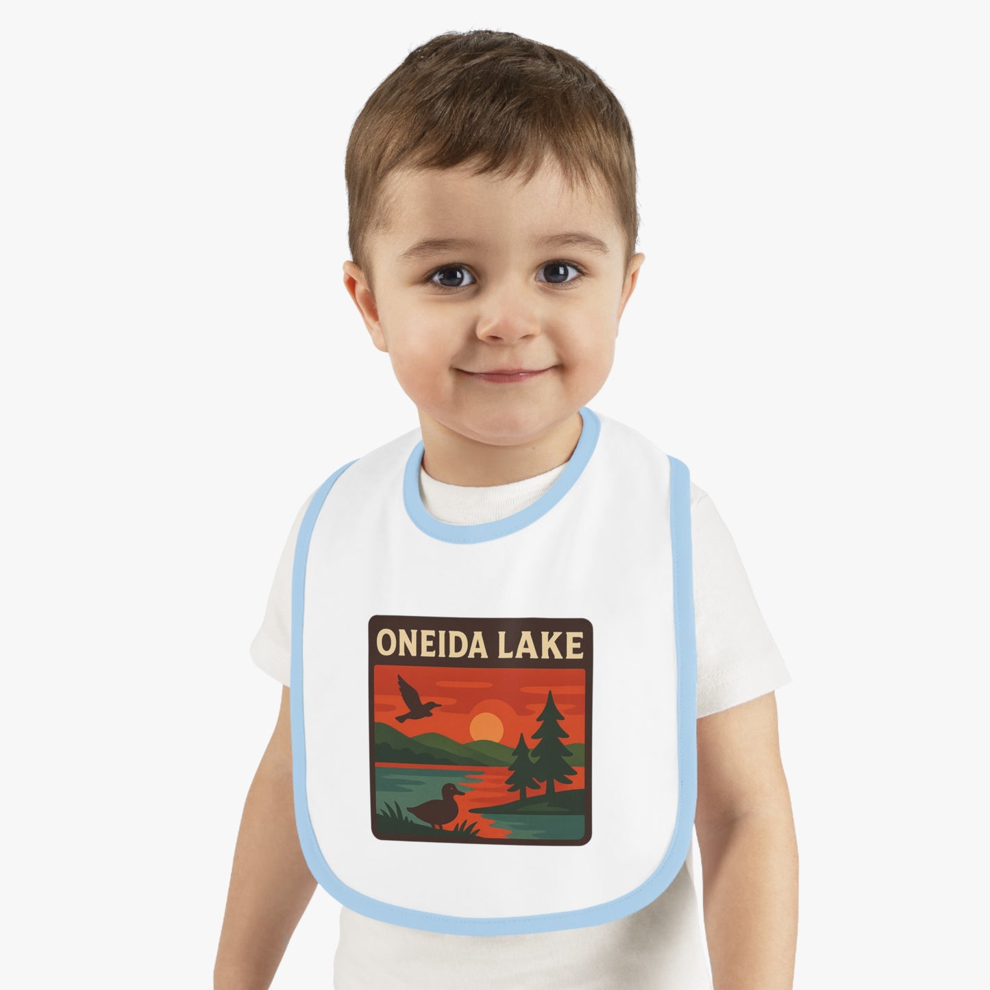 Oneida Lake Baby Contrast Trim Jersey Bib