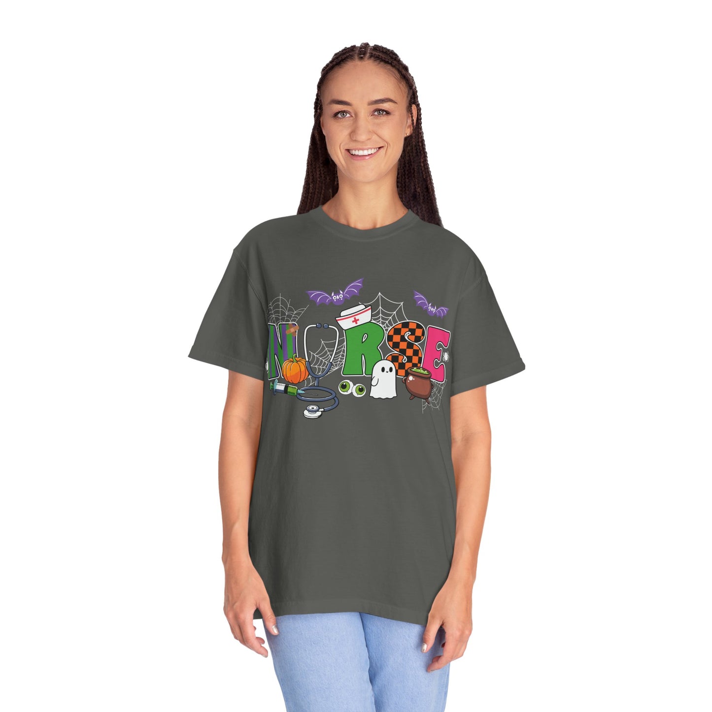 Halloween Nurse T-Shirt, Cute Nurse Shirt, Unisex Halloween Tee, Gift for Nurses, Spooky Nursing Apparel, Funny Healthcare Shirt