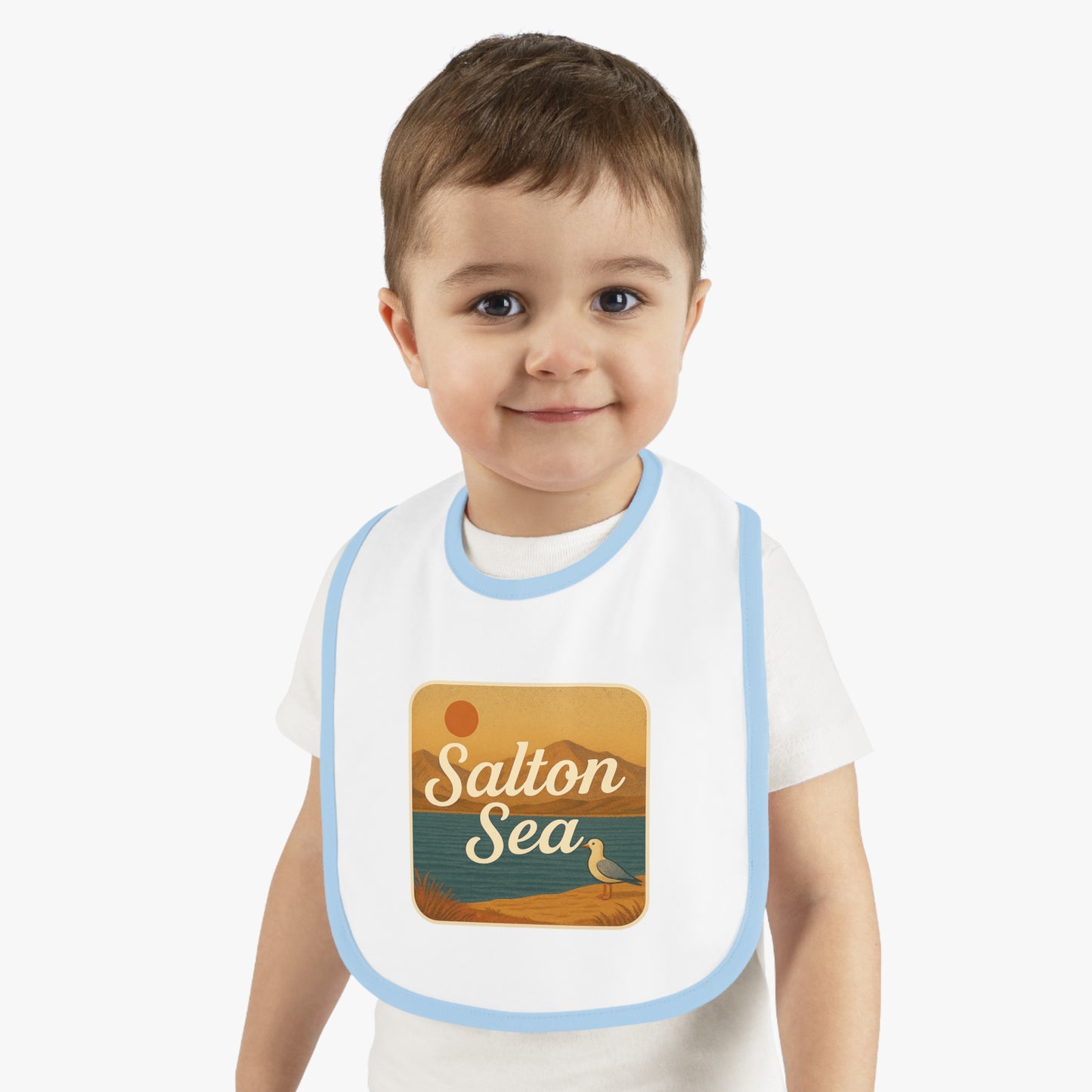Salton Sea Baby Contrast Trim Jersey Bib