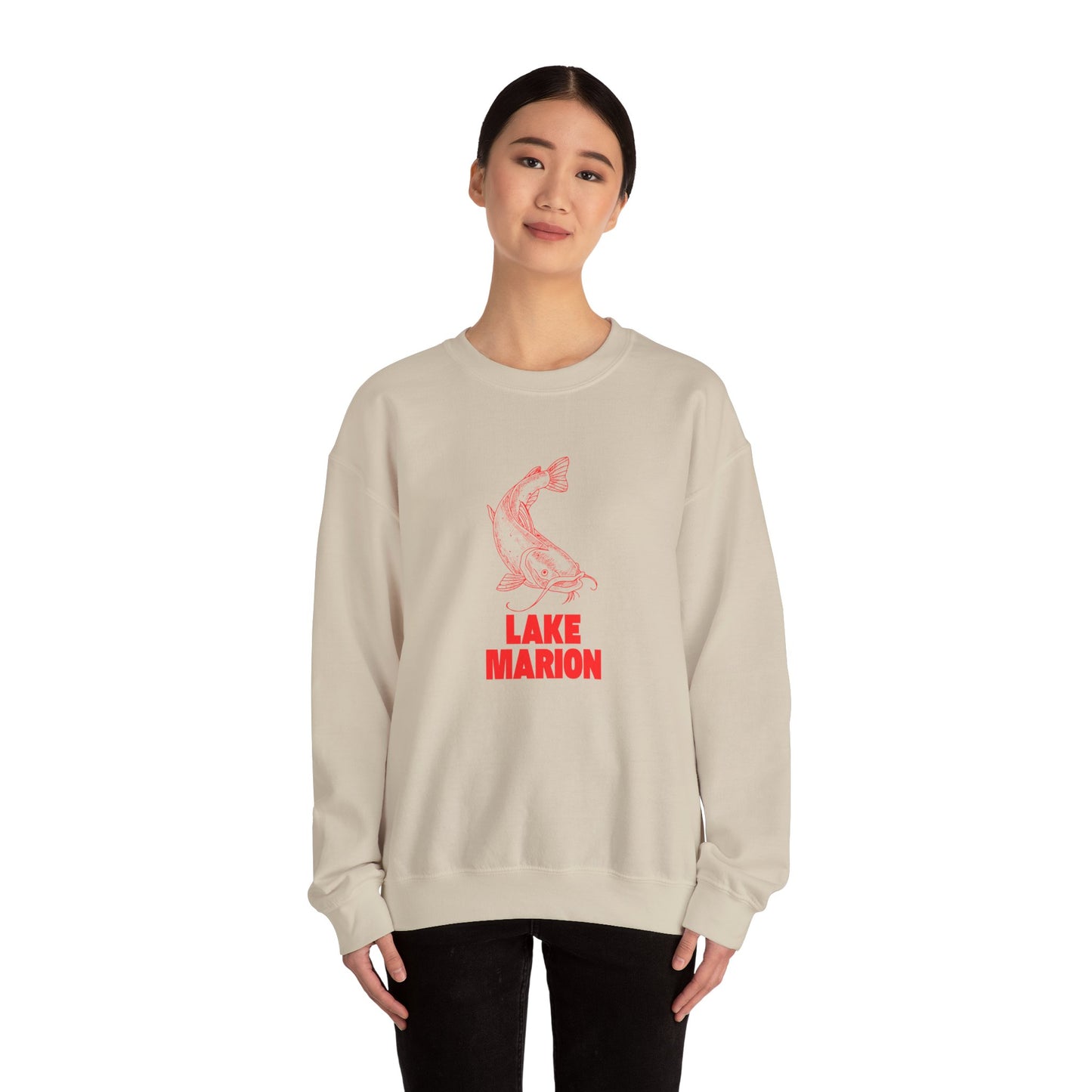 Lake Marion Fishing Sweatshirt, Cozy Crewneck, Perfect for Outdoorsy Lovers, Casual Wear, Gift for Nature Enthusiasts, Lake Life Apparel