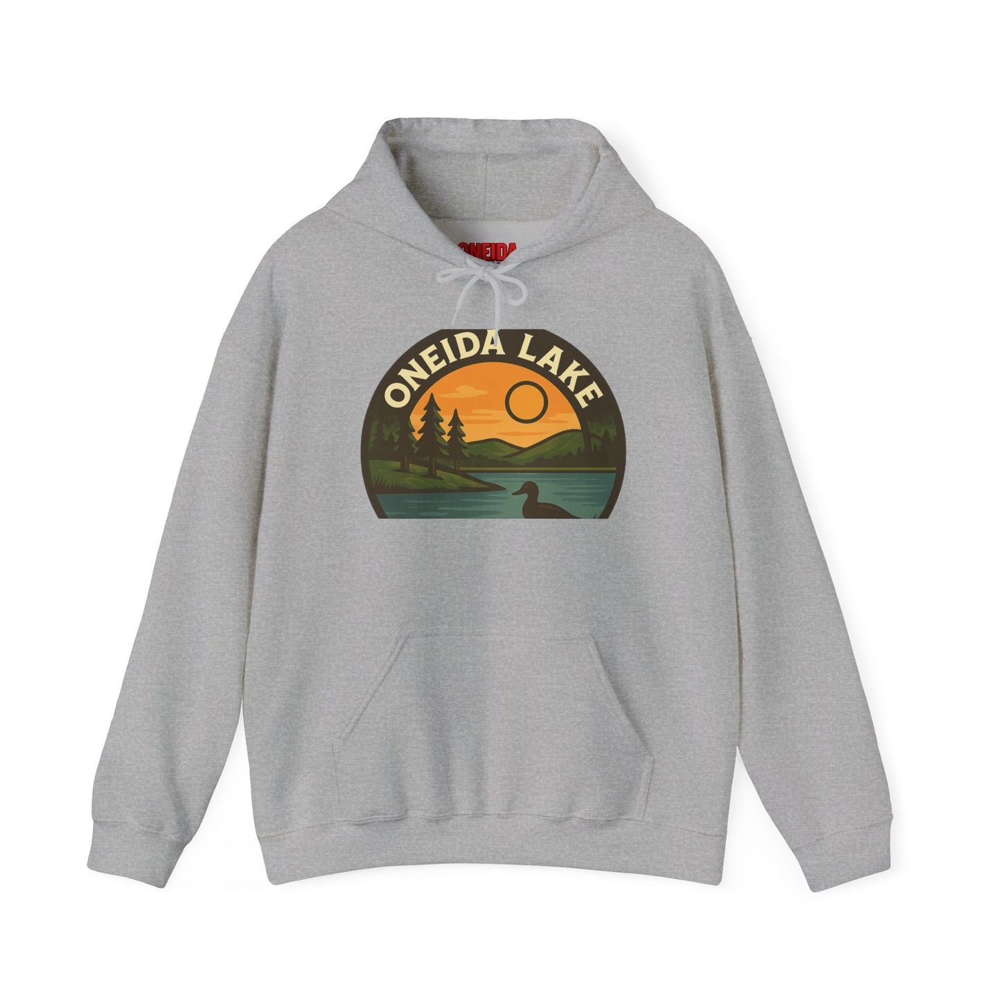 Oneida Lake Hoodie, Cozy Casual Wear, Unisex Sweatshirt, Lake Lover Gift, Outdoor Adventure Apparel, Summer Retreat Fashion