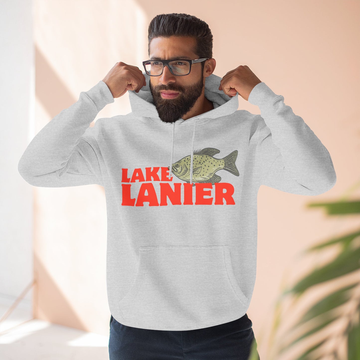 Lake Lanier Fleece Hoodie, Cozy Fishing Sweatshirt, Outdoor Adventure Wear, Unique Gift for Lake Lovers, Perfect for Fall and Winter