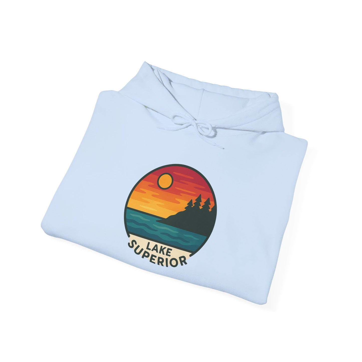 Lake Superior Hoodie, Cozy Casual Wear, Unisex Sweatshirt, Lake Lover Gift, Outdoor Adventure Apparel, Summer Retreat Fashion