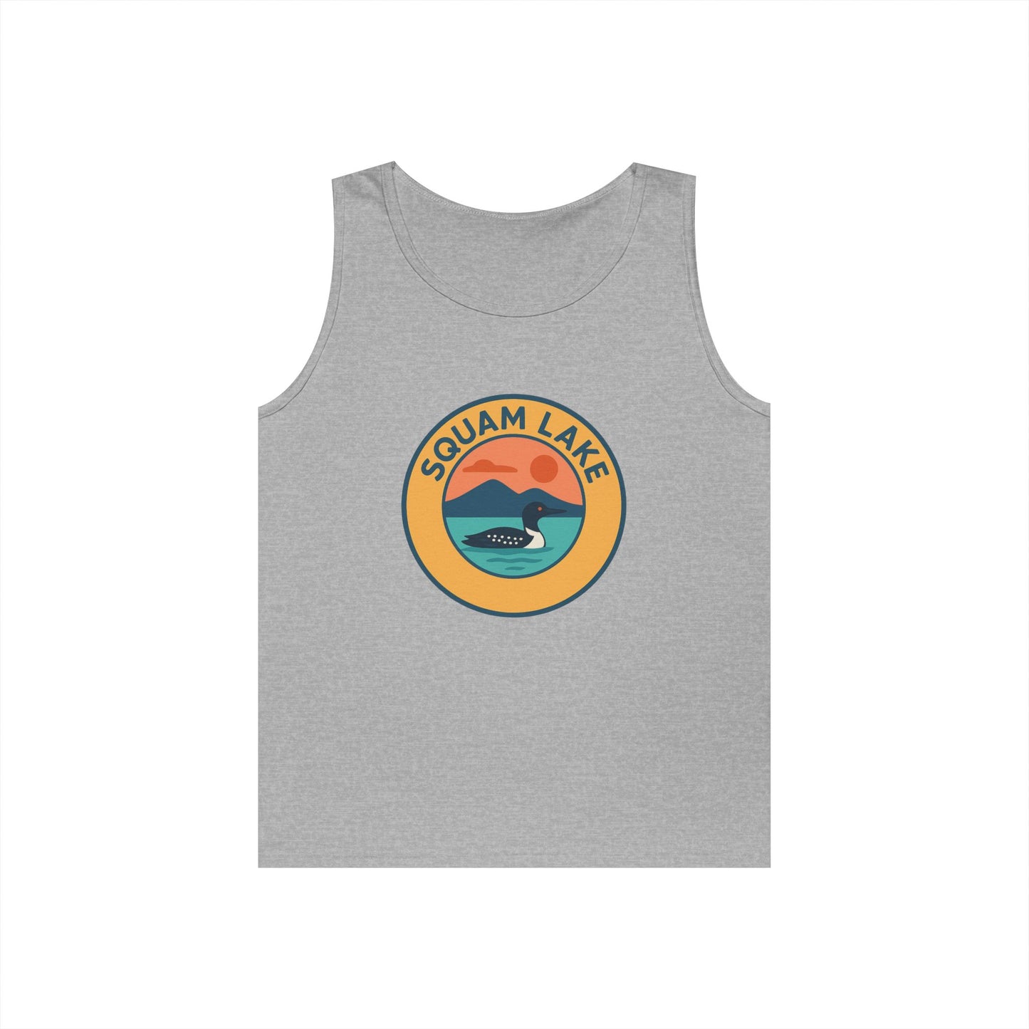 Squam Lake Vintage Unisex Heavy Cotton Tank Top, Summer Shirt, Lake Apparel, Outdoor Activity, Gift for Nature Lovers
