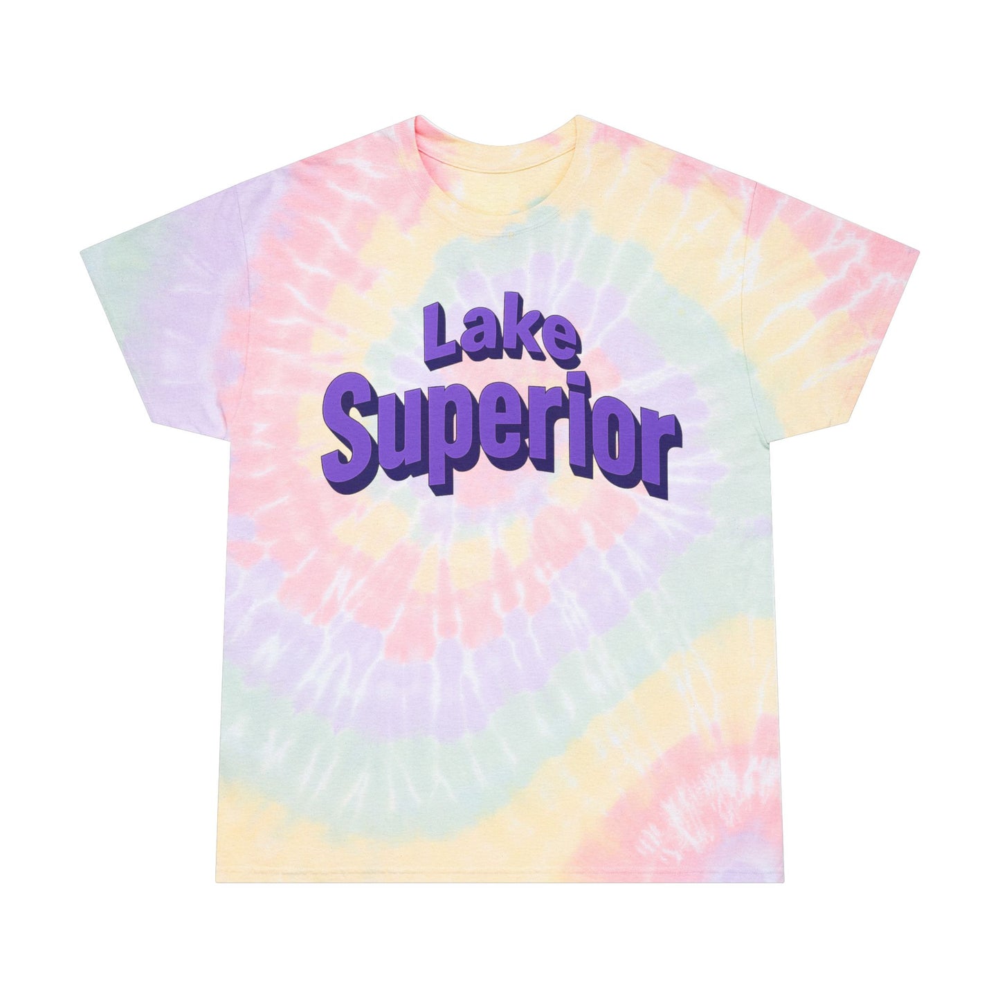 Lake Superior Spiral Tie-Dye Tee: Vibrant Summer Style, Casual Wear, Gifts for Lake Lovers, Festival Apparel, Retro Vibes