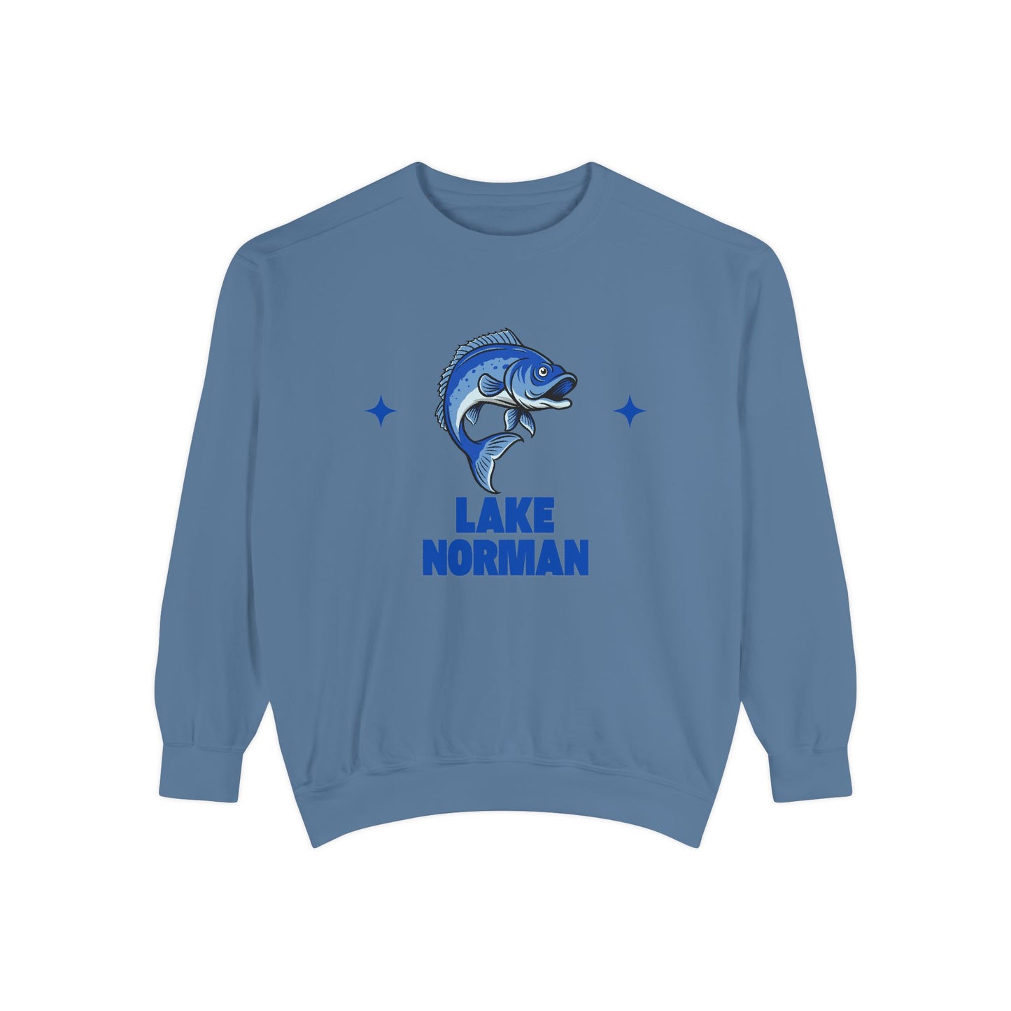Lake Norman Fish Design Unisex Sweatshirt | Cozy Fishing Apparel, Casual Wear, Gift for Anglers, Lake Day Outfit, Nature Lovers Sweatshirt
