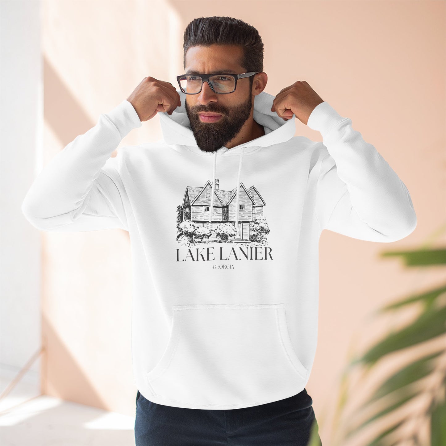 Cozy Lake Lanier Fleece Hoodie - Perfect for Relaxing, Outdoor Adventures, Gifts for Nature Lovers, Fall and Winter Apparel
