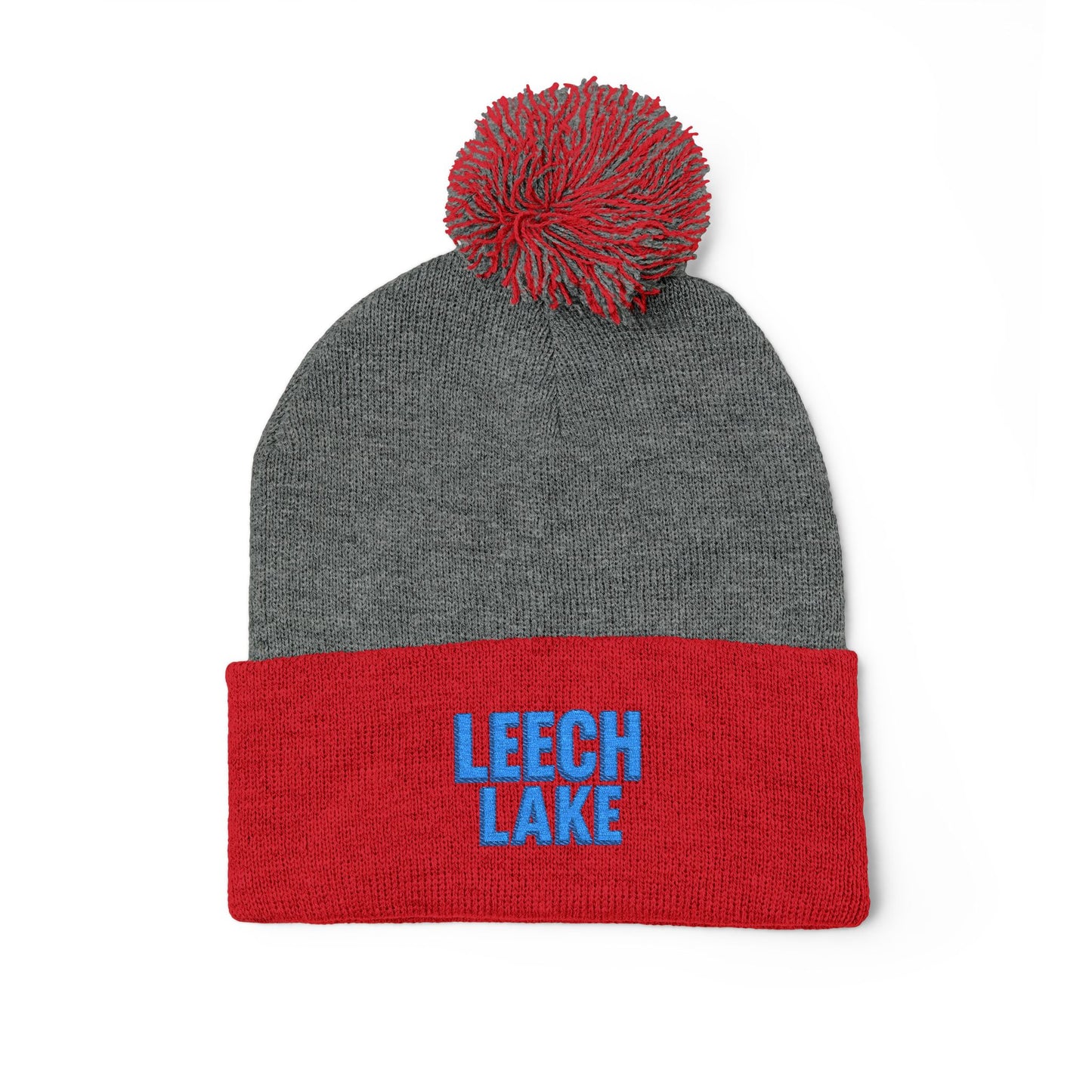 Leech Lake Pom-Pom Knit Cap (Embroidery)