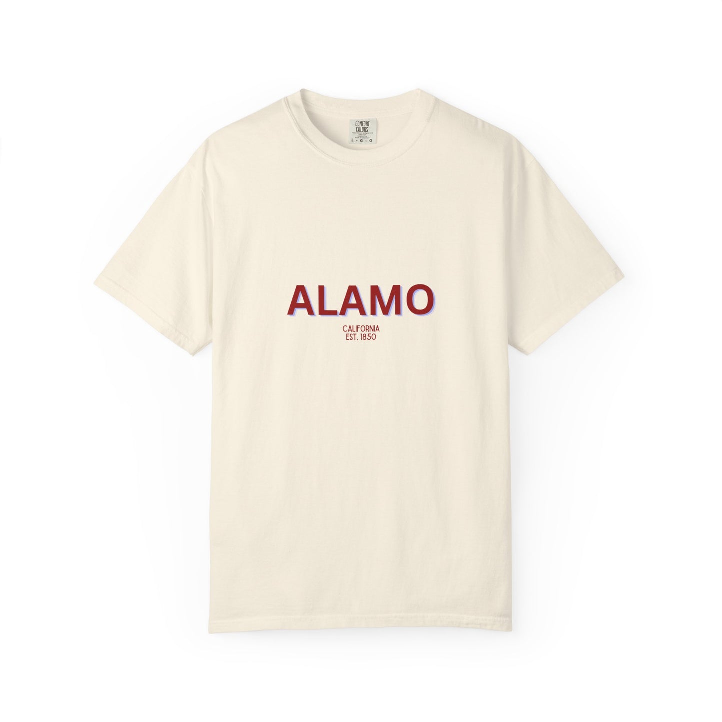 Alamo Garment-Dyed Unisex T-Shirt, Casual Tee, Vintage Style Shirt, Everyday Wear, Birthday Gift, Unique Apparel