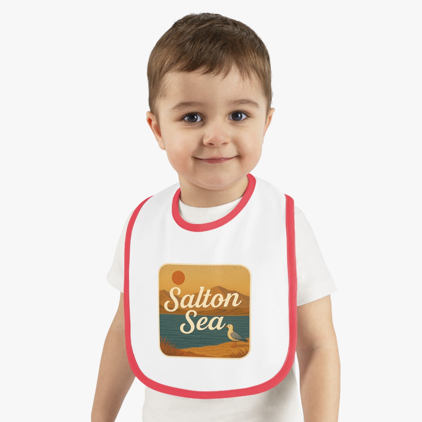 Salton Sea Baby Contrast Trim Jersey Bib
