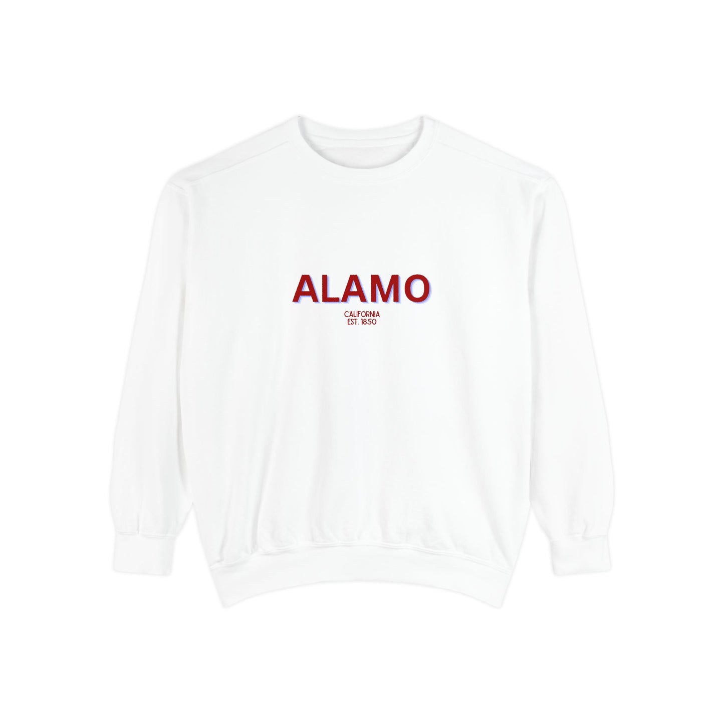 Alamo Unisex Garment-Dyed Sweatshirt | Cozy Fashion, Perfect for Casual Outings, Gifts, Fall & Winter Style, Everyday Comfort