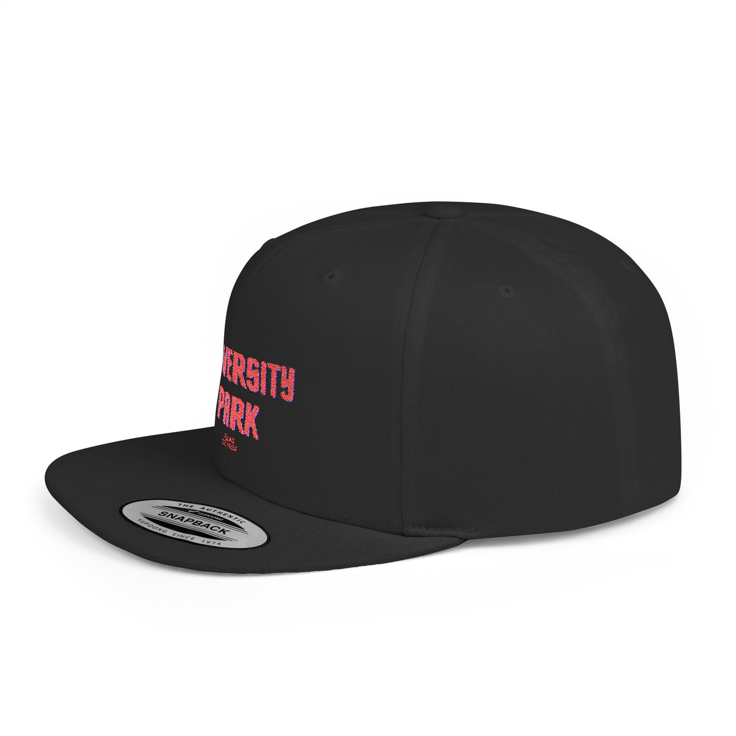 University Park Stylish Flat Bill Snapback Hat with Design, Perfect for Casual Outings, Streetwear, Gifts, Festivals, Everyday Wear