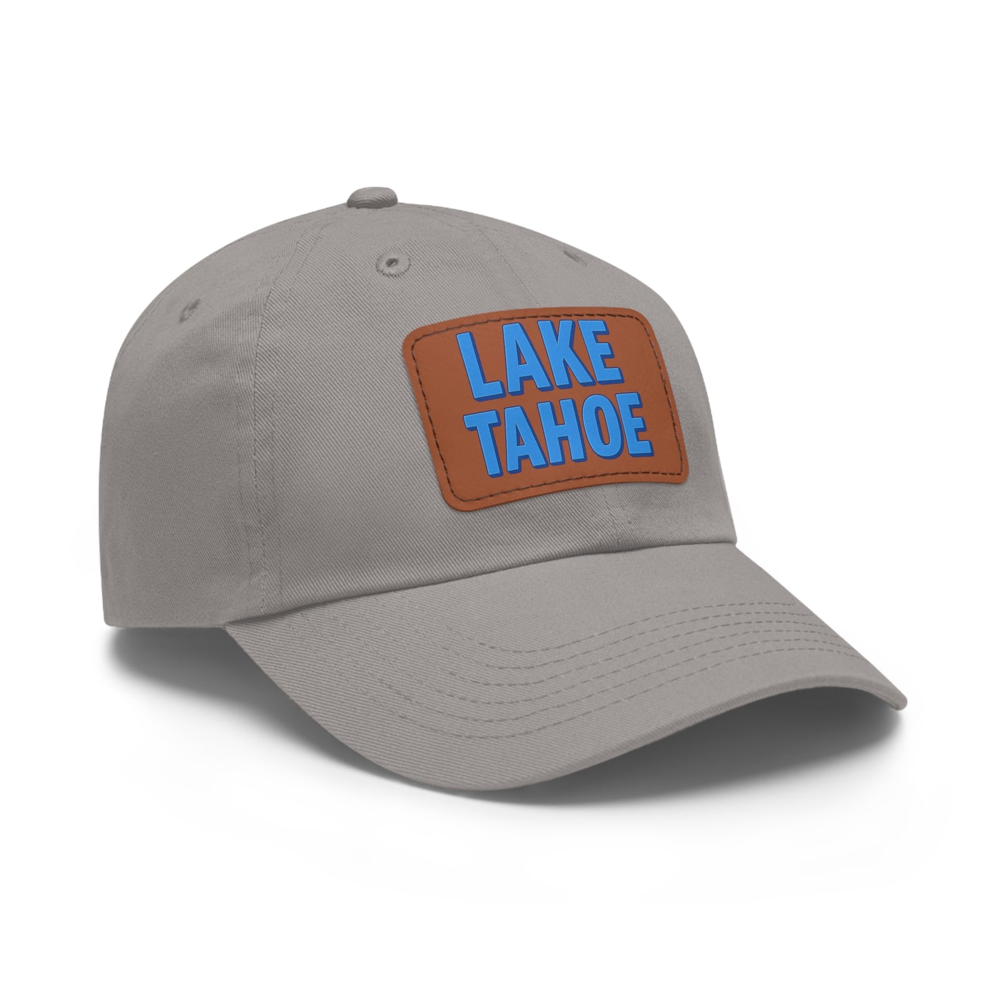 Lake Tahoe Dad Hat with Leather Patch (Rectangle)
