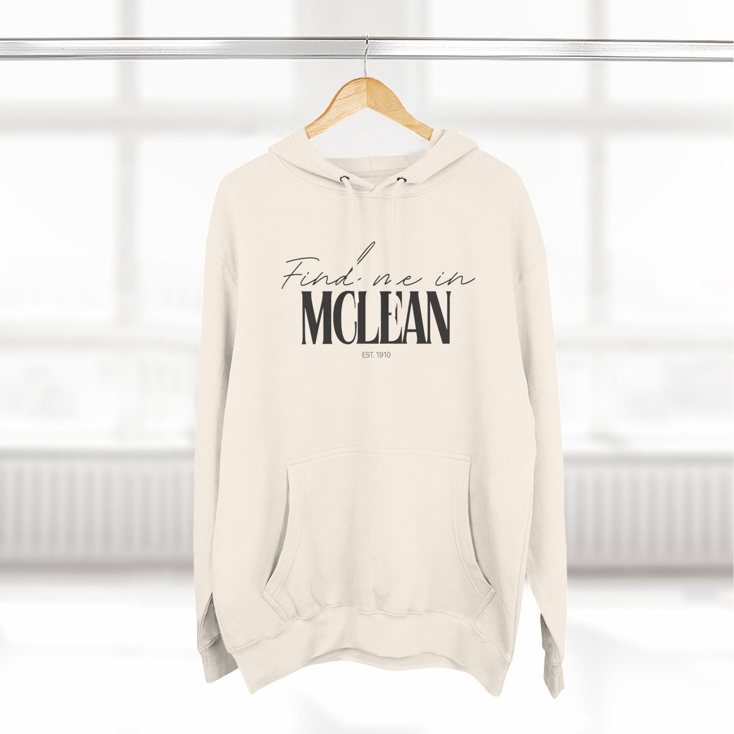 McLean Stylish Three-Panel Fleece Hoodie for Everyday Comfort, Personalized Gift, Casual Wear, Unisex Hoodie, Cozy Fashion