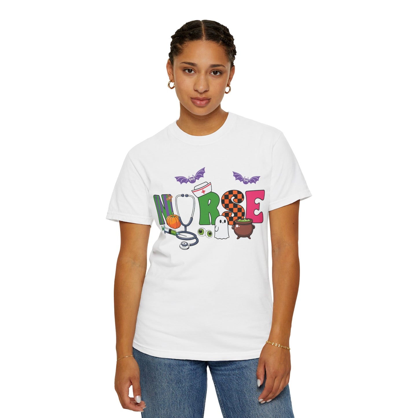 Halloween Nurse T-Shirt, Cute Nurse Shirt, Unisex Halloween Tee, Gift for Nurses, Spooky Nursing Apparel, Funny Healthcare Shirt